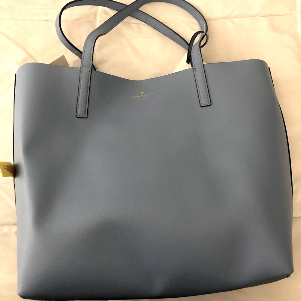 Kate Spade Reversible Tote: Blue and Burgundy Plaid